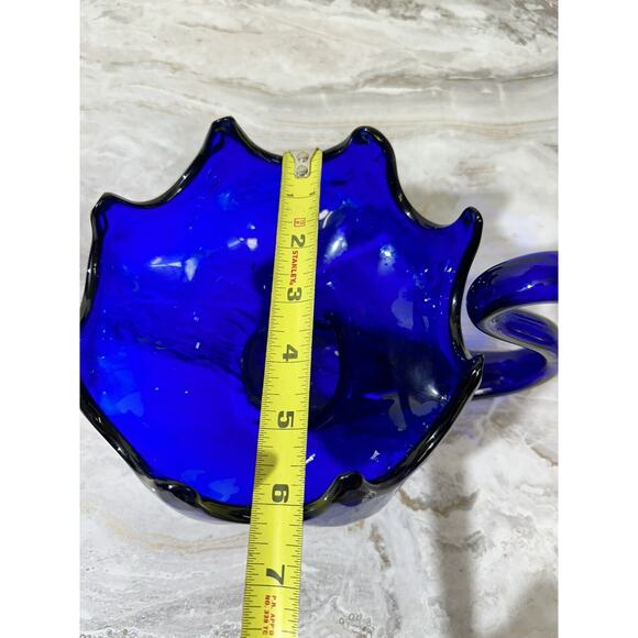 Vintage Cobalt Blue Blown Glass Swan Candy Dish MCM Decorative - Picture 9 of 14